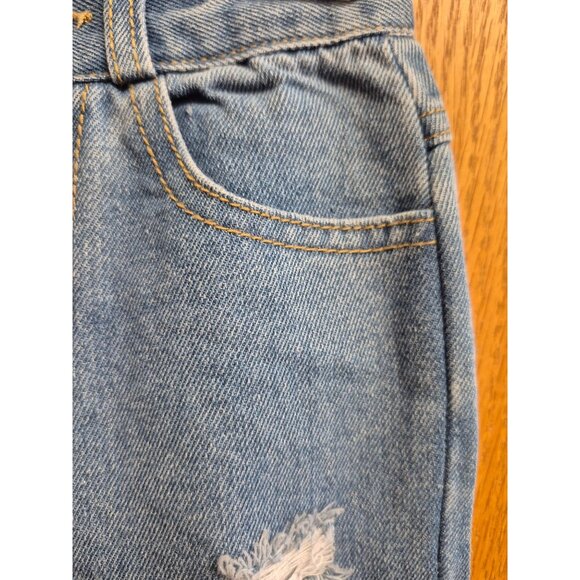 Light Wash Distressed Denim with Leopard 18 - 24 Months Kids all sizes - Picture 5 of 7